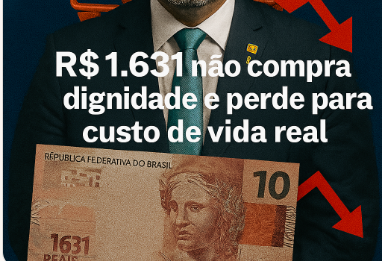 Salário mínimo 2026: R$ 1.631 não compra dignidade e perde para custo de vida real